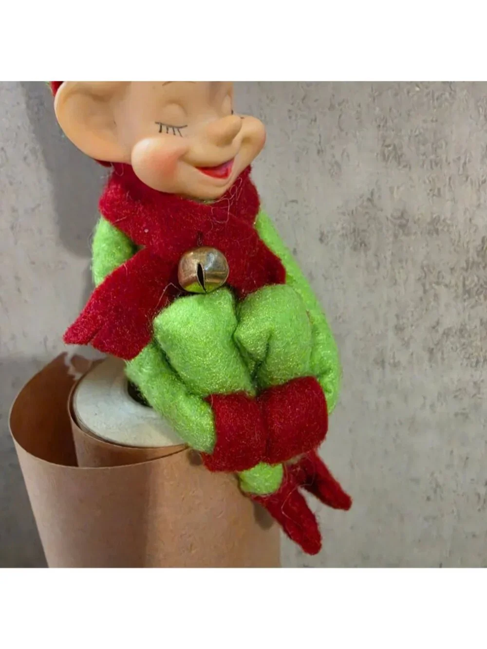 Annalee Christmas Pixie Elf Knee Hugger Ornament Vermont Country Store Green 6